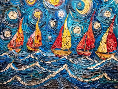 Diamond Painting Bateau vagues pour décorer le salon et se détendre à la maison