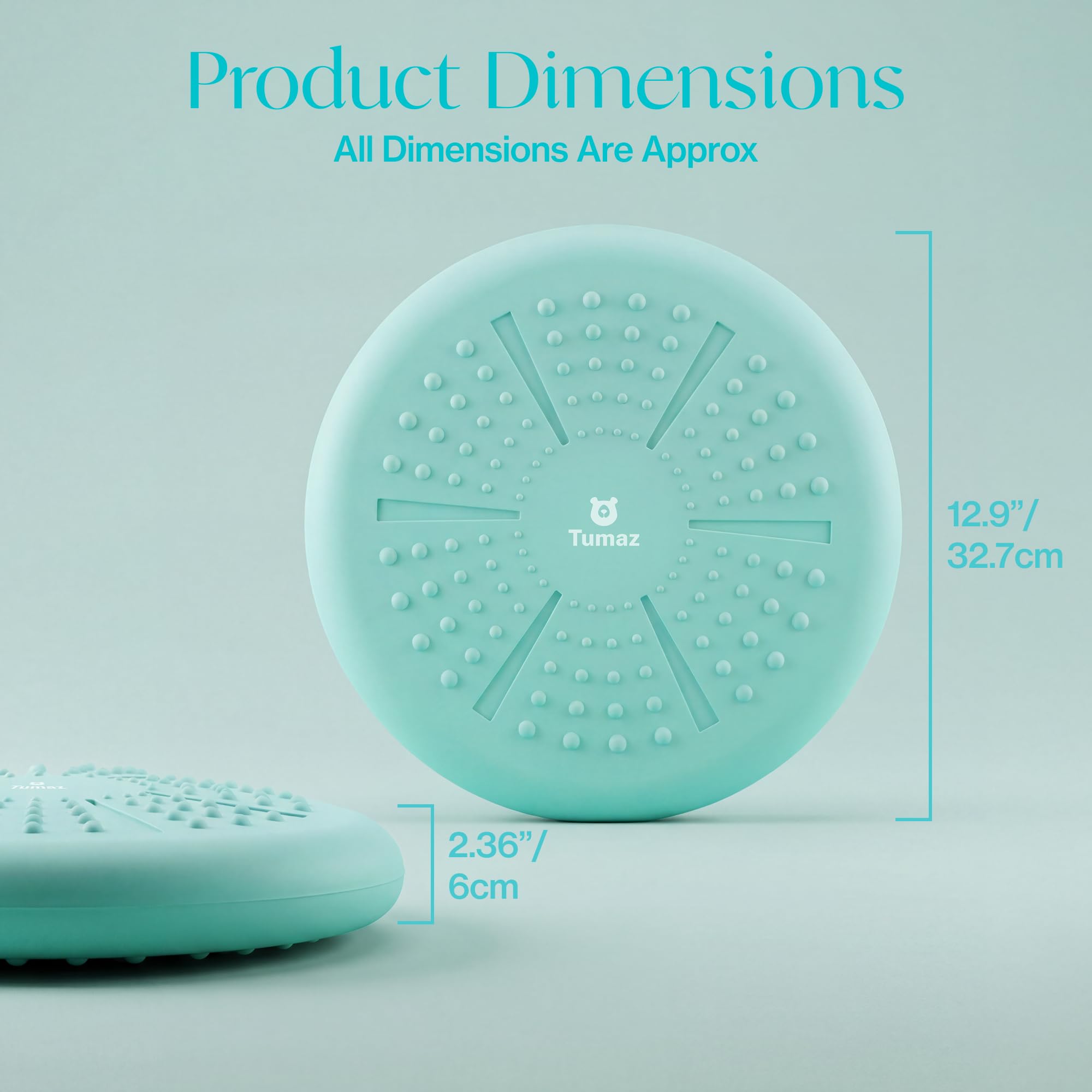 Tumaz Coussin D'équilibre- Améliore La Posture Assise et La Stabilité de L'attention Disque D'équilibre pour La Physiothérapie Maux de Dos et Force de La Base [Très Épais, Pompe à Air Incluse]