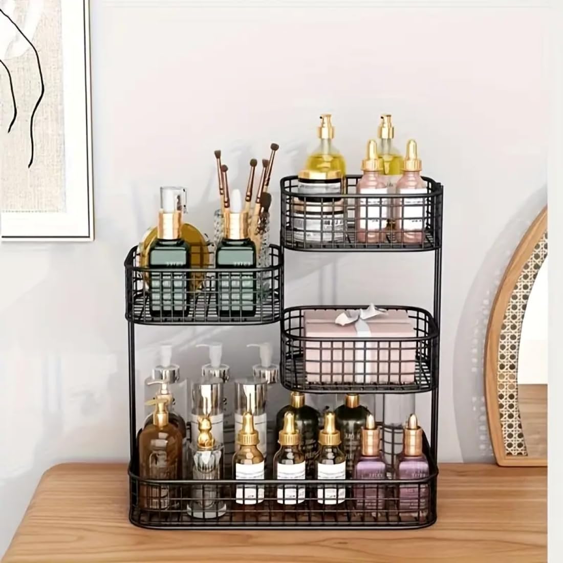 PRIME KRAFTS 4 Tier Fruit Basket Bowl for Kitchen Counter | Countertop Storage Organizer for Home and Kitchen - Black 1