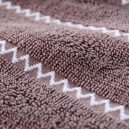 CULPRT Schnell Trocken 3 Stück Baumwollhandtuch Set Wasser Wellenmuster 1 Badetuch 2 Handtücher Erwachsene Feste Farbe Großes Handtuch Badezimmer, Weich Bequem/a/35,75 cm+70,140 cm – Bild 6