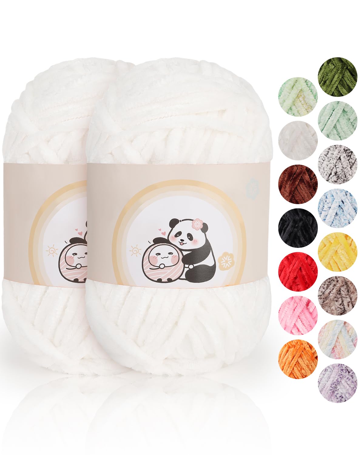 Aeelike 200g Warme Chenille Wolle zum Häkeln, Flauschige Dicke Garn zum Handstricken, Samt Velvet Babywolle zum Stricken