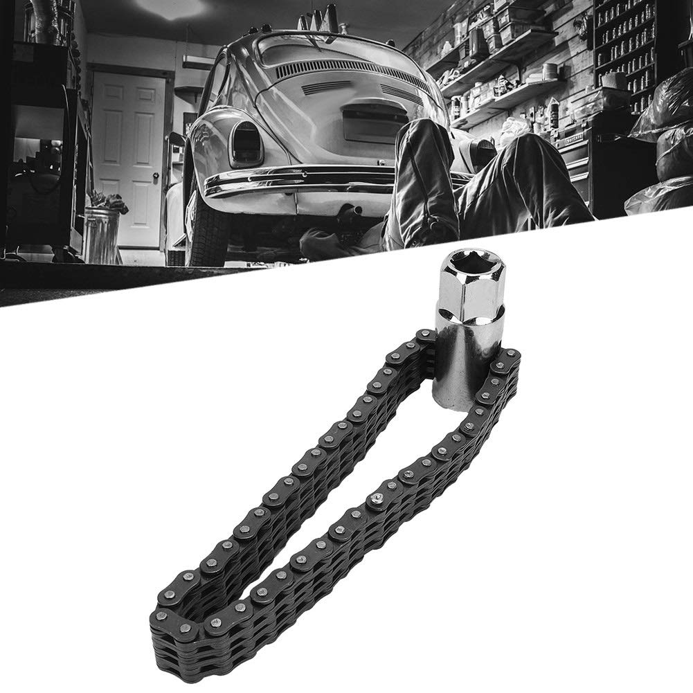 KSTE 14cm Heavy Duty Cadena Tipo de aceite Desmontaje llave for filtros de herramientas de reparación de auto universal del coche