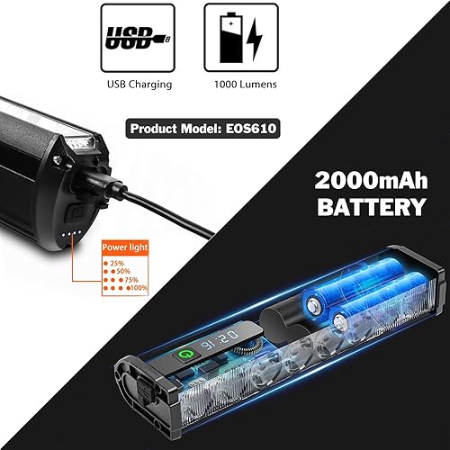 Miniatura 7 de Best Bright Bike Light for Night Riding, 1000 Lumen Bicycle Light High Beam Low Beam, Rechargeable Bicycle Headlight Set, Waterproof Bike Headlight