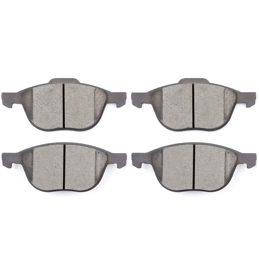 Ceramic Front & Rear Brake Pads With Clips – Full Set For Ford Escape, Focus, Mazda 3, Volvo S40 & More (8-Piece Kit)