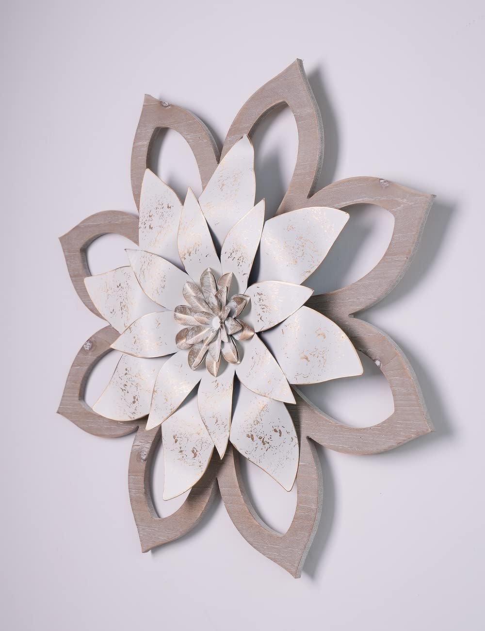 SEINHIJO Metal Flower Wall Decor Art Minimalist Hanging Decor 20x20 Inch image 3