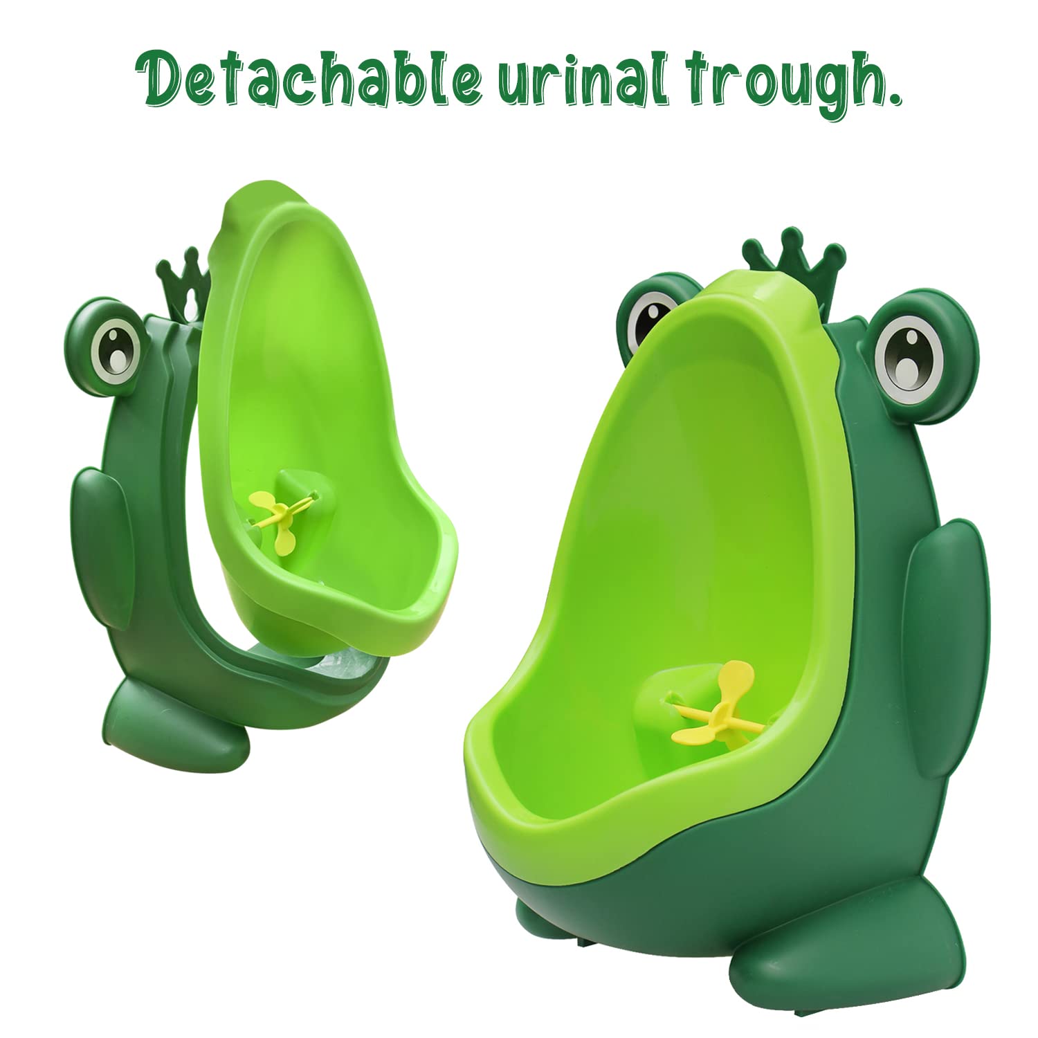 Carino Rana Bambini vasino orinatoio for Ragazzi, Pee Trainer Bagno orinatoio for Bambini con Bersaglio Rotante,Orinatoio(Crown Frog)