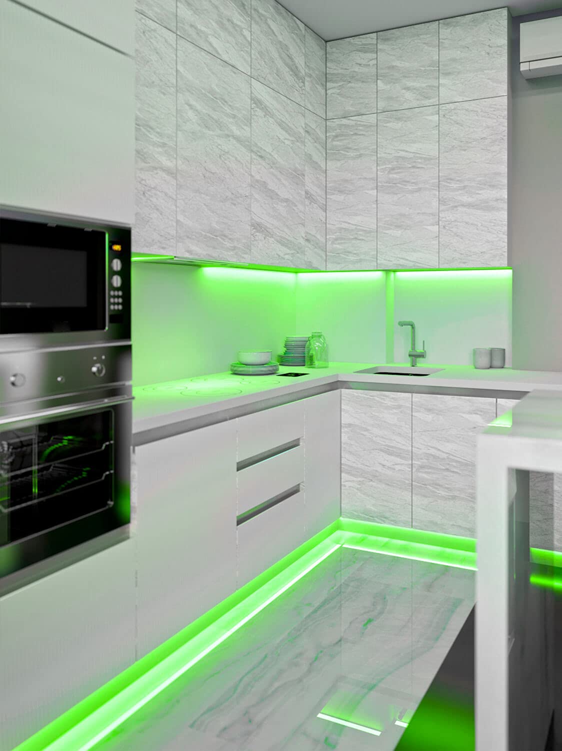LED Universum Juego de tiras LED COB verde con mando a distancia, controlador y fuente de alimentación, filamento prémium, 24 V, IP20, monocolor (1 metro)