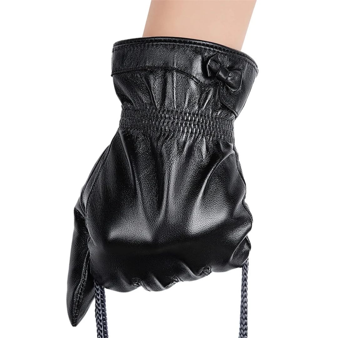 Guanti invernali da donna in pelle calda guanti da donna in pelle di pecora guanti da guida femminili