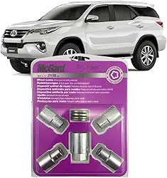 Fabricio Shop Car - Trava Parafuso Antifurto Porca de Rodas Original Corolla Hilux SW4 Rav4 Yaris 21MM M12 X 1,5MM Ao Cromado 5 Peas