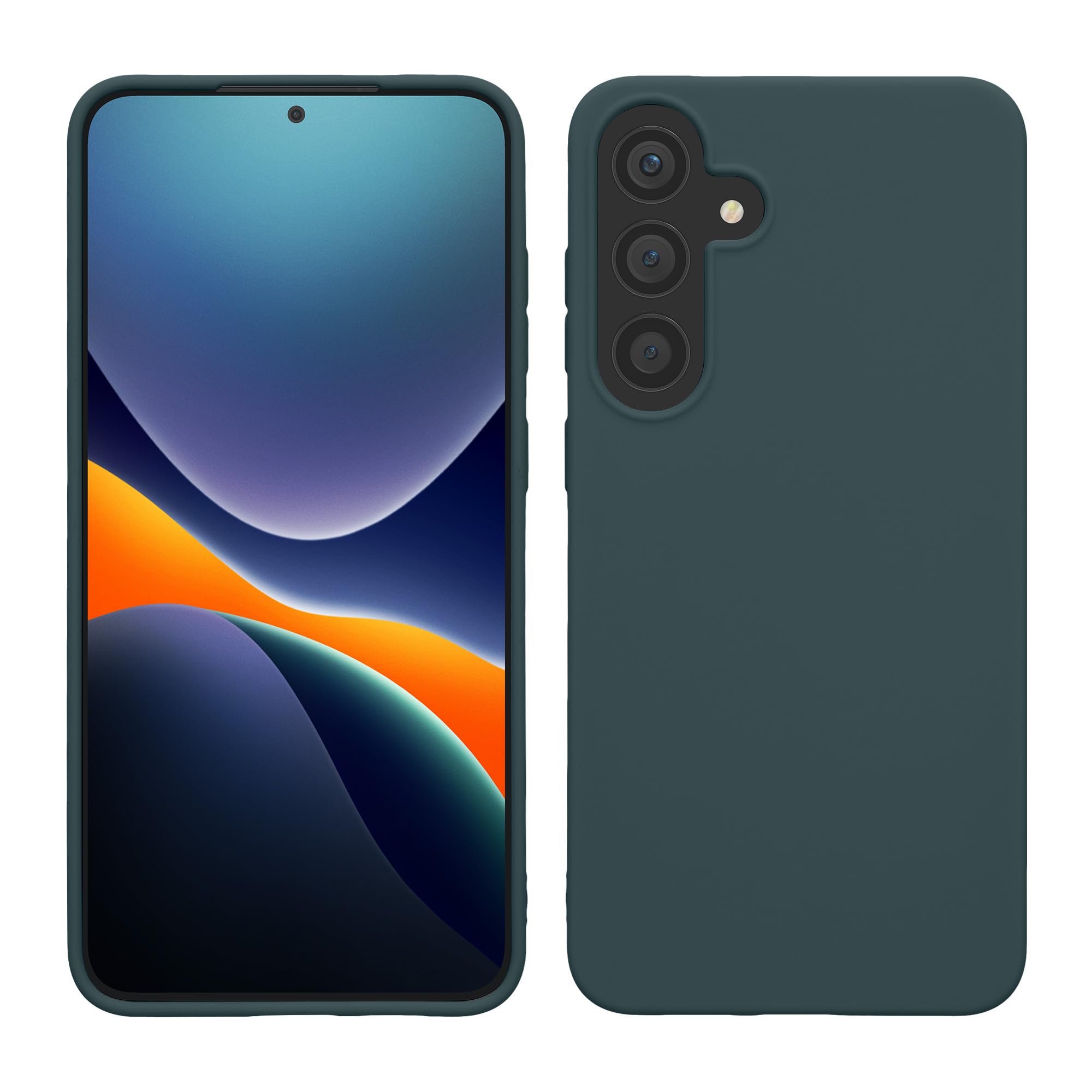 kwmobile Case Compatible with Samsung Galaxy S25 Case - Soft Slim Protective TPU Silicone Cover - Dark Slate