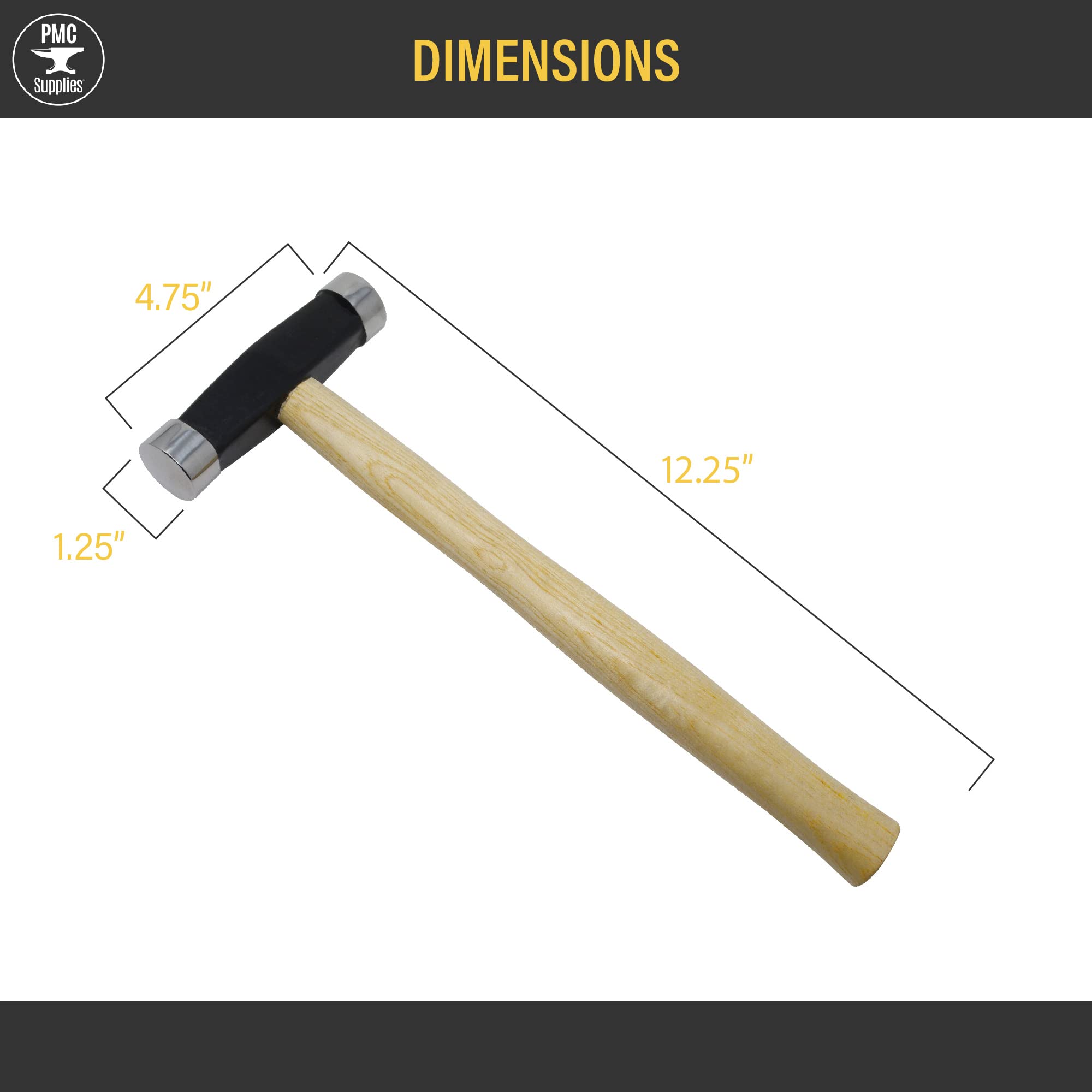 Flat & Domed Planishing Hammer Jewelry Repair Making Metal Forming Gold Silver Brass Stainless Steel Smoothing Mallet Tool