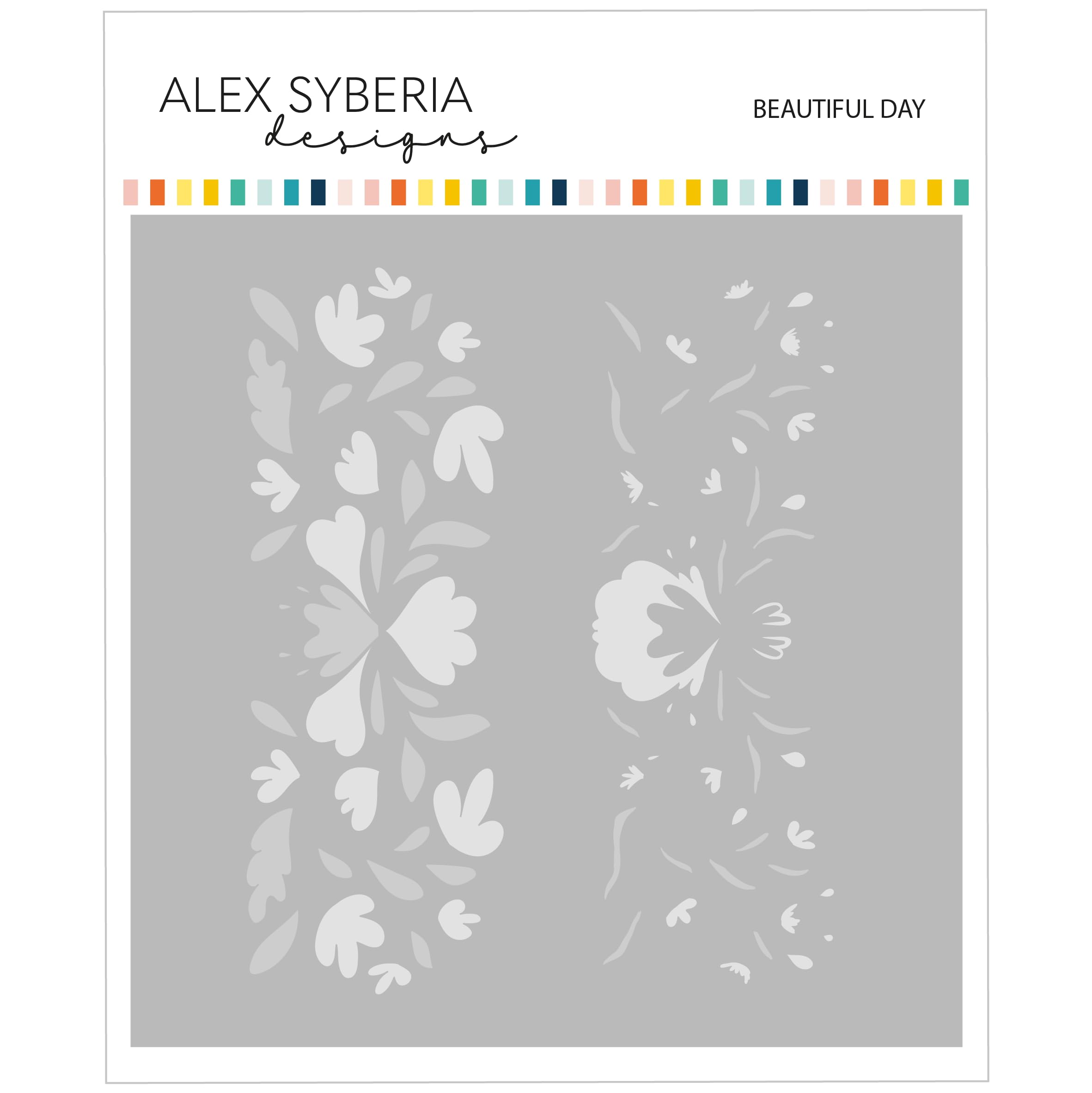 Alex Syberia Designs White Beautiful Day Stencil Set, 2,