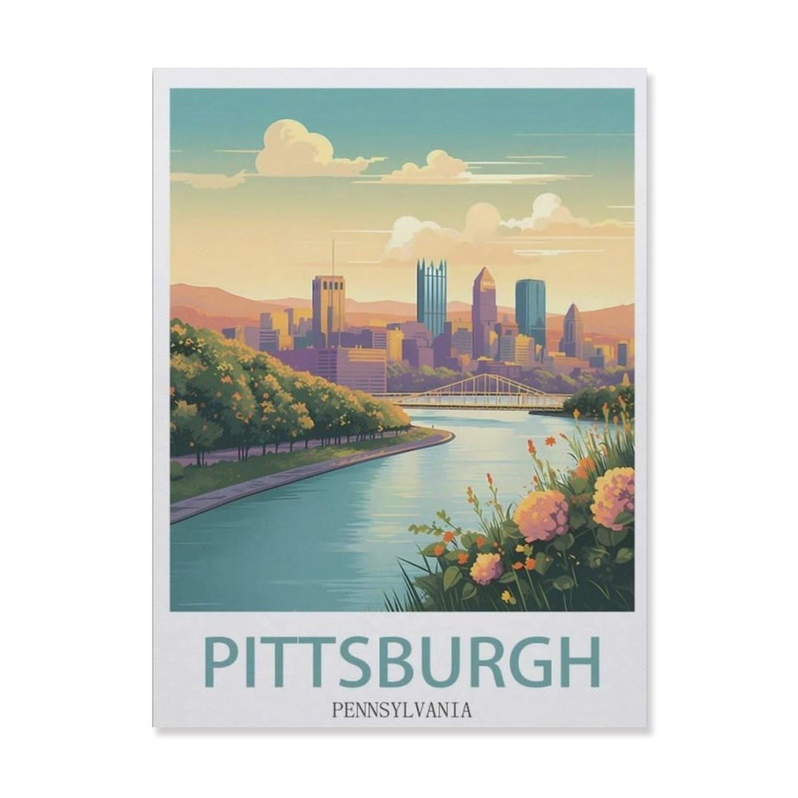 Funny Metal Tin Sign Wall Decor，Pittsburgh Pennsylvania，Tin Sign for Office/Home/Classroom Bathroom Decor Gifts Best Farmhouse Decor Gift Ideas for Friends(15x30cm）6x12 inch-EI49