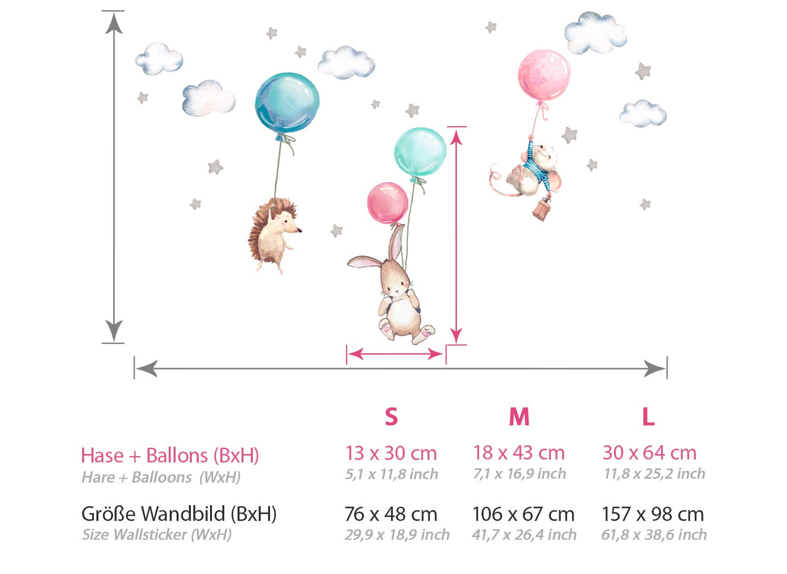 Animaletti adesivi per le camerette dei bambini, decorazioni murali