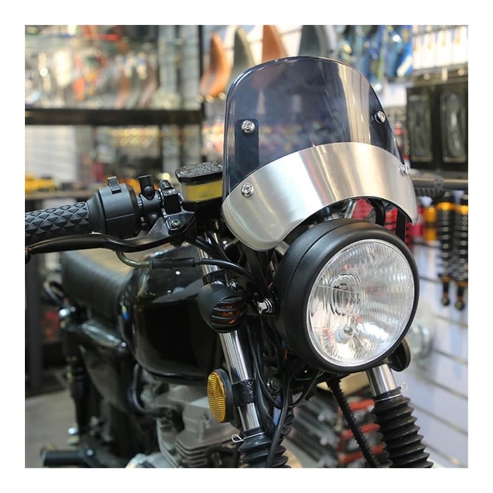 Parabrezza a doppia bolla Accessori Per Moto Parabrezza Universale Per Faro Rotondo Da 5 "-9,45" Deflettore Anteriore Per Zanzariera
