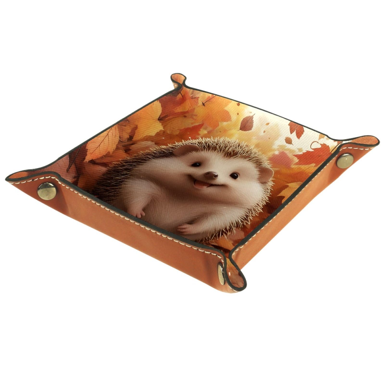 VAPOKF Cute Elephants Portable Dice Rolling Tray, Microfiber Leather Dice Holder Game Box for D&D, RPG, Table Games or Desktop Phone Key Storage, 20.5 × 20.5 cm