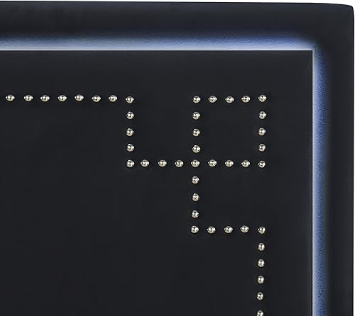 Miniatura 95 de Elegante cama con plataforma tapizada de terciopelo de tamaño Queen con cabecero, para niños, niñas y adolescentes (beige @cabecero/, Queen)