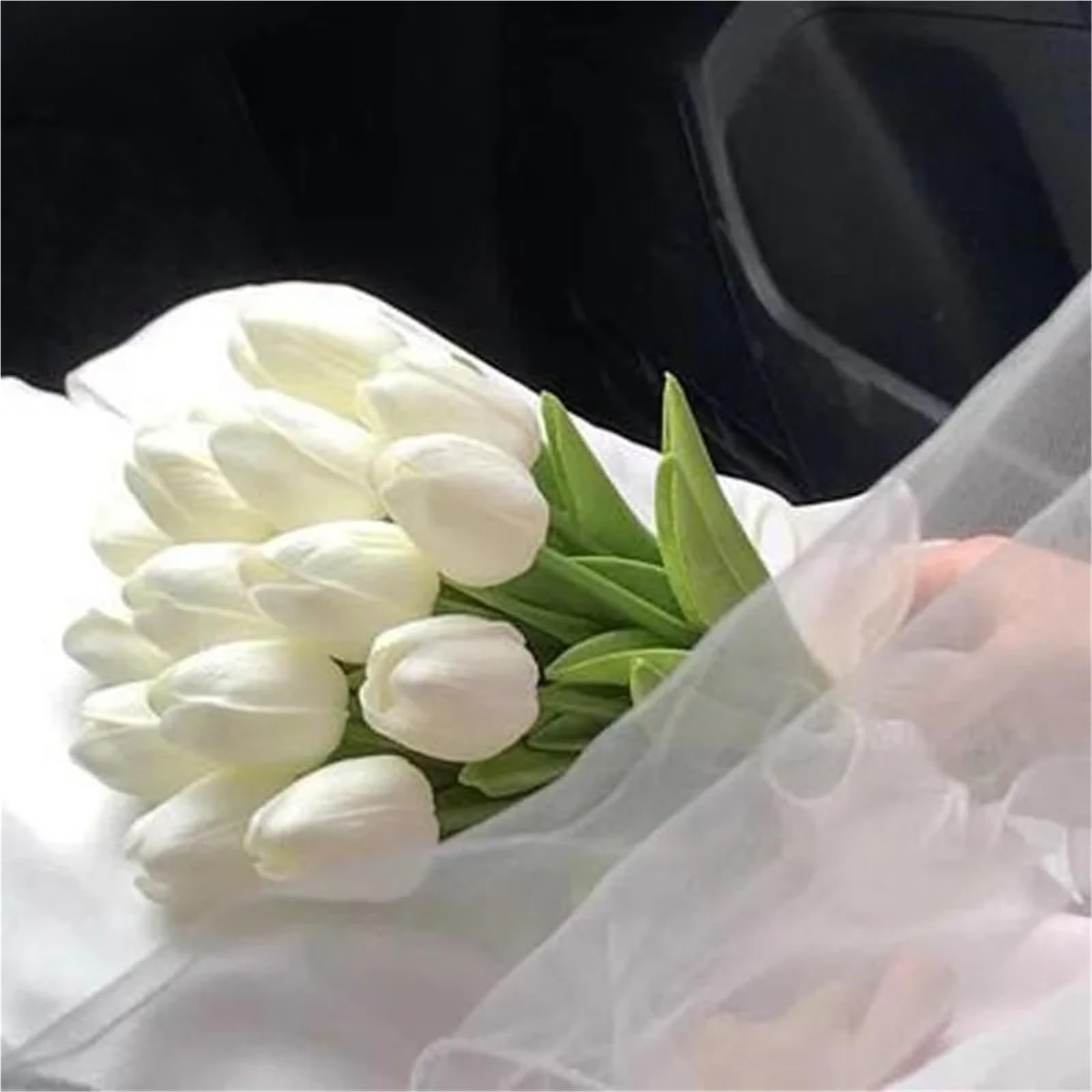 Bouquet Fiori Finti Bouquet da sposa Rose bianche Bouquet da sposa Rose di fiori artificiali fatti a mano(Color 1)