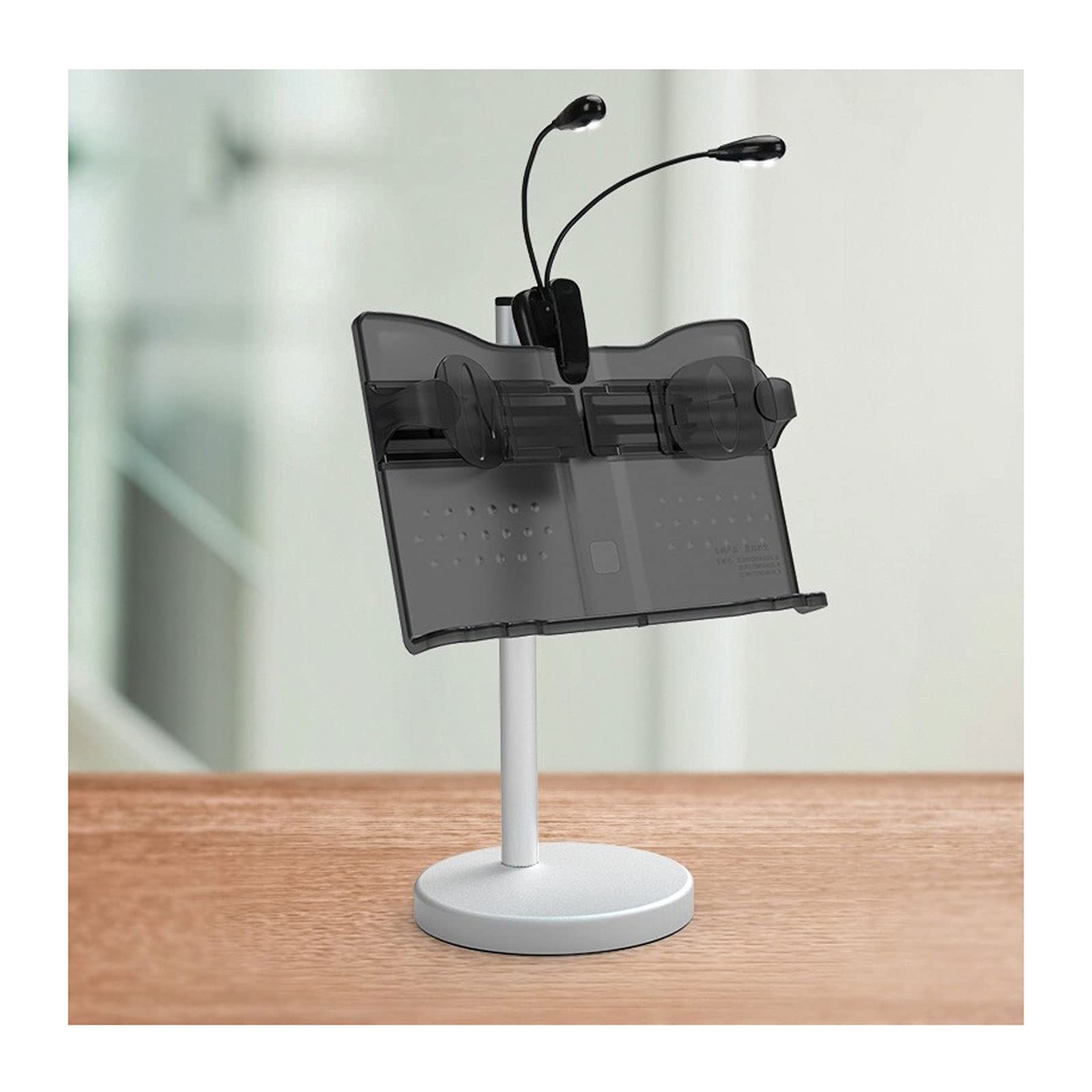 Leggio per spartiti Portatile Leggio per spartiti da Tavolo con Luce a LED, leggio per Libri Portatile Supporto per spartiti da Viaggio Leggero e Regolabile per chitarristi, violinisti