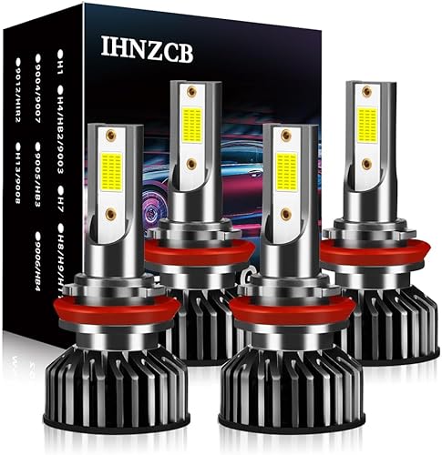 Compatible con Nissan Altima 2007-2018 Bombillas LED para Faros, Kit de Bombillas Combo H11 H9 de Haz Alto y Bajo, 20000LM 6000K Blanco Frío 4PCS