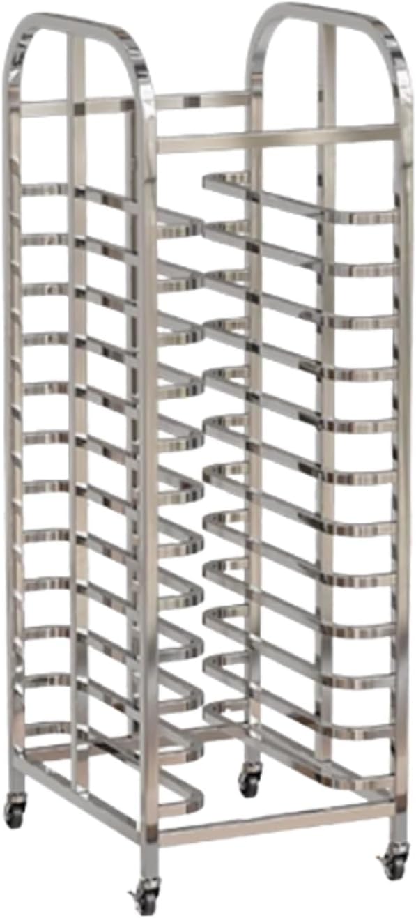 12-Tier Heavy-Duty Steel Rack, Mobile Sheet Pan Storage with Locking Casters, Bakery for Professional Kitchens, Commercial Grade Kitchen Organizer