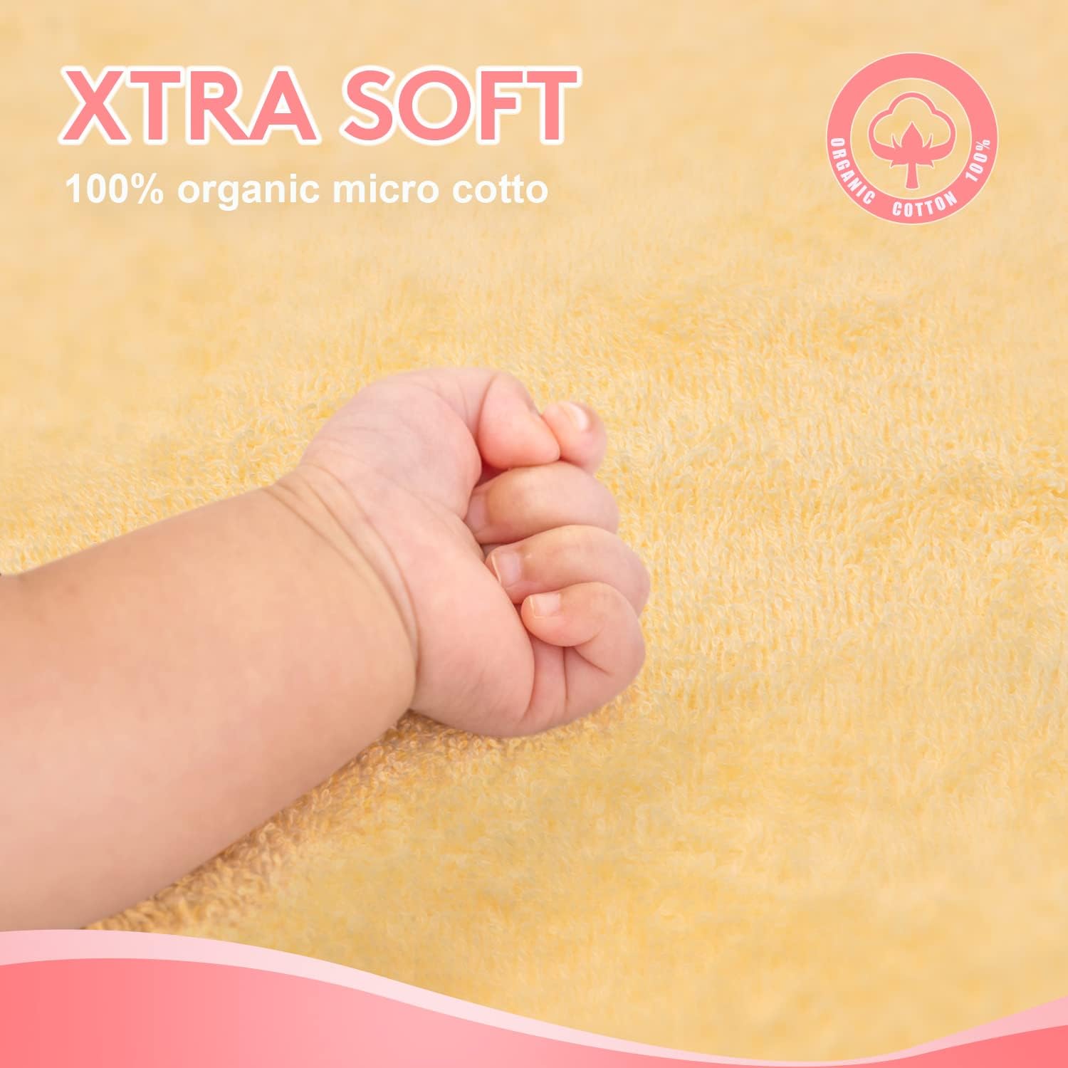 Hooded Towel for Kids 100% Cotton Ultra Soft with Unique Animal Design Large for Infants 3-10 Years (Chick) - Image 3