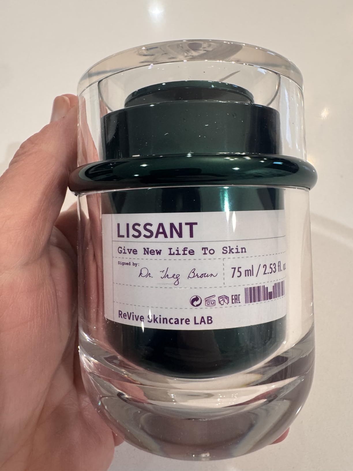 RéVive Lissant Line-Smoothing Neck Night Cream, Anti-Aging Firming Neck Cream for Neck Lines, Wrinkles & Décolletage, with RV Firming Peptide, RV Volumizing Peptide, 75 ml / 2.5oz