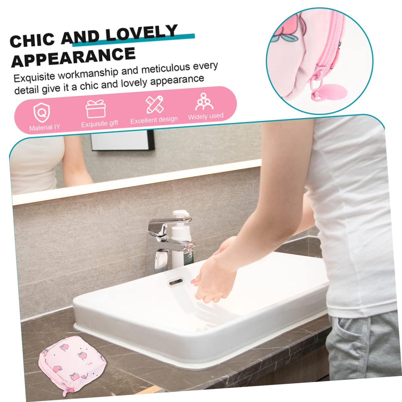 ABOOFAN 16piezas Bolsa De Almacenamiento Para Toallas Sanitarias y Tampones Diseño Adorable Bolsa Portátil Para Menstruación Para Guardar Artículos y Tarjetas