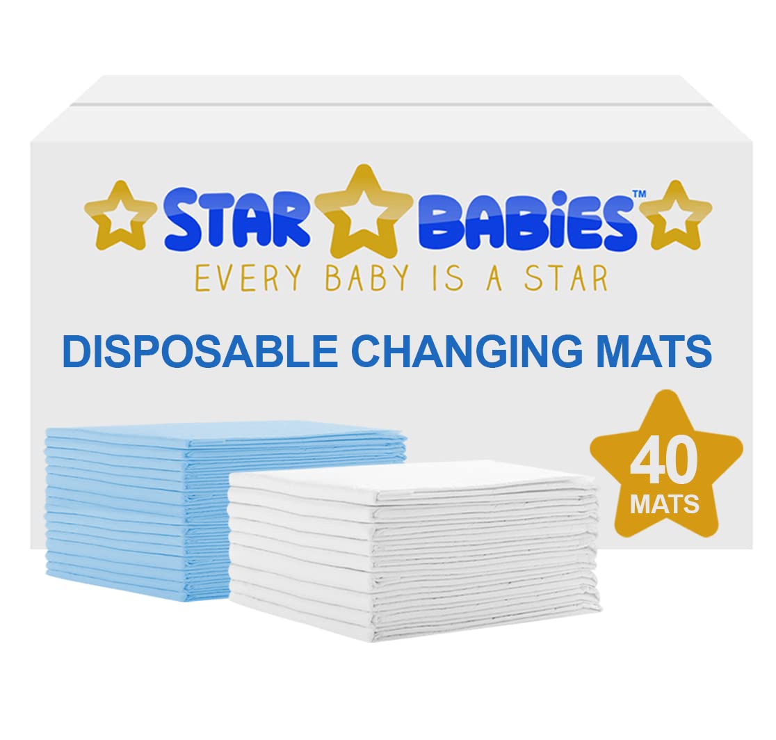 Star Babies Disposable changing mat 20 White, Purple color, Pack of 40