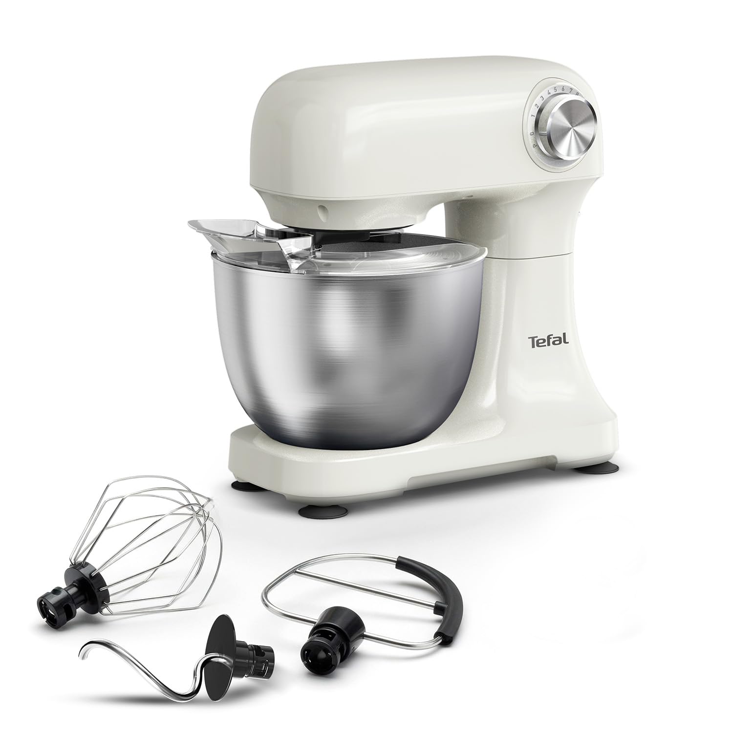 Tefal Bake Easy Stand Mixer, Compact Design - Ivory