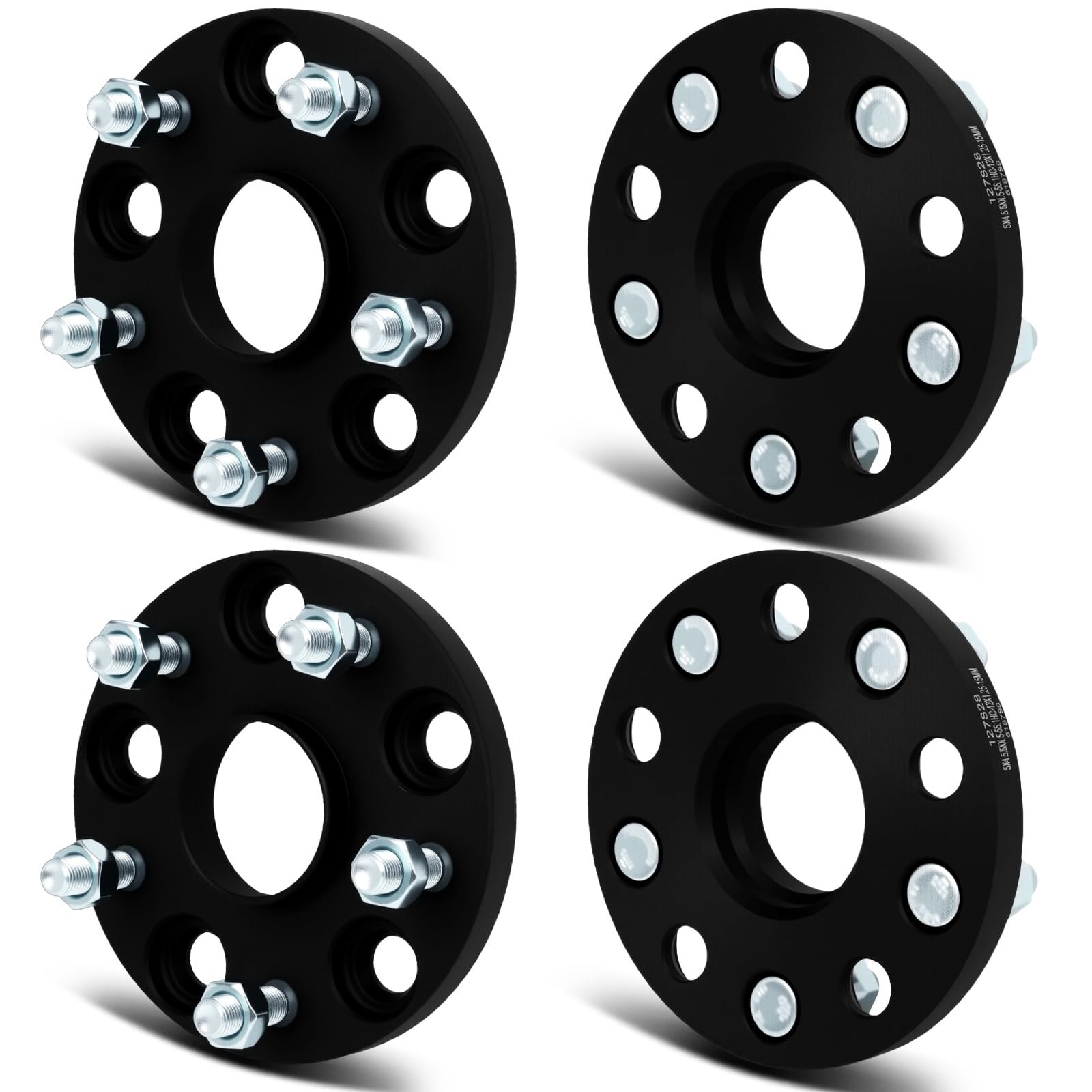 SCITOO 4Pcs 5x4.5 Wheel Spacers 15mm for Subaru Black Wheel Adapters