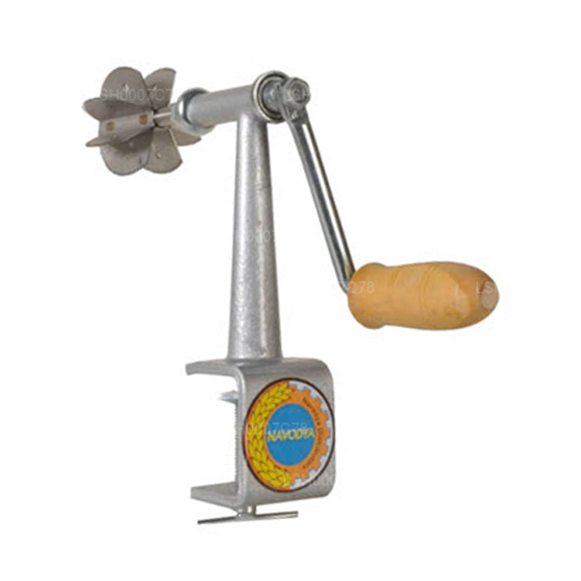 ND-A18 Stainless Steel Coconut Grater (Silver, Table Mount, Hand Operated)