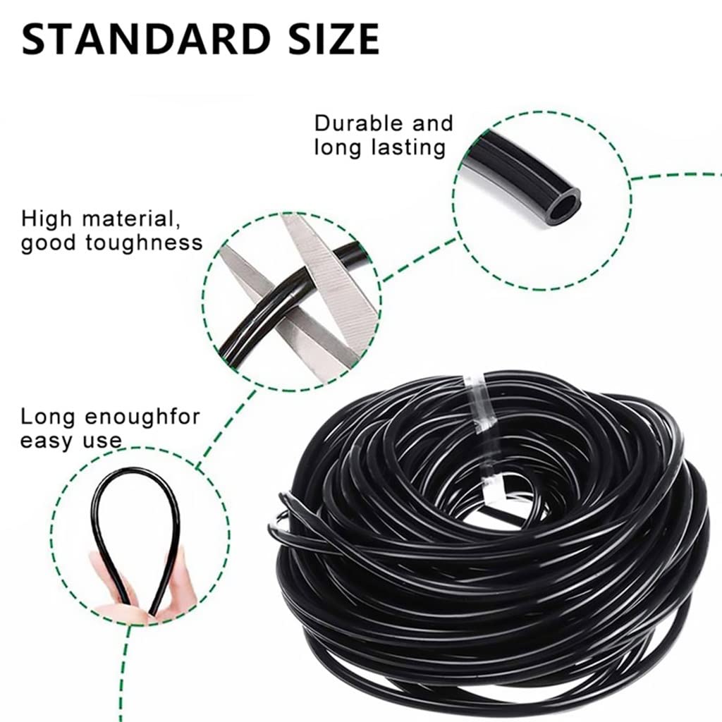 Tuyau d'irrigation Micro, Tuyau d'irrigation Goutte-à-Goutte en PVC Noir, 4/7 mm, Plusieurs Longueurs(10m)
