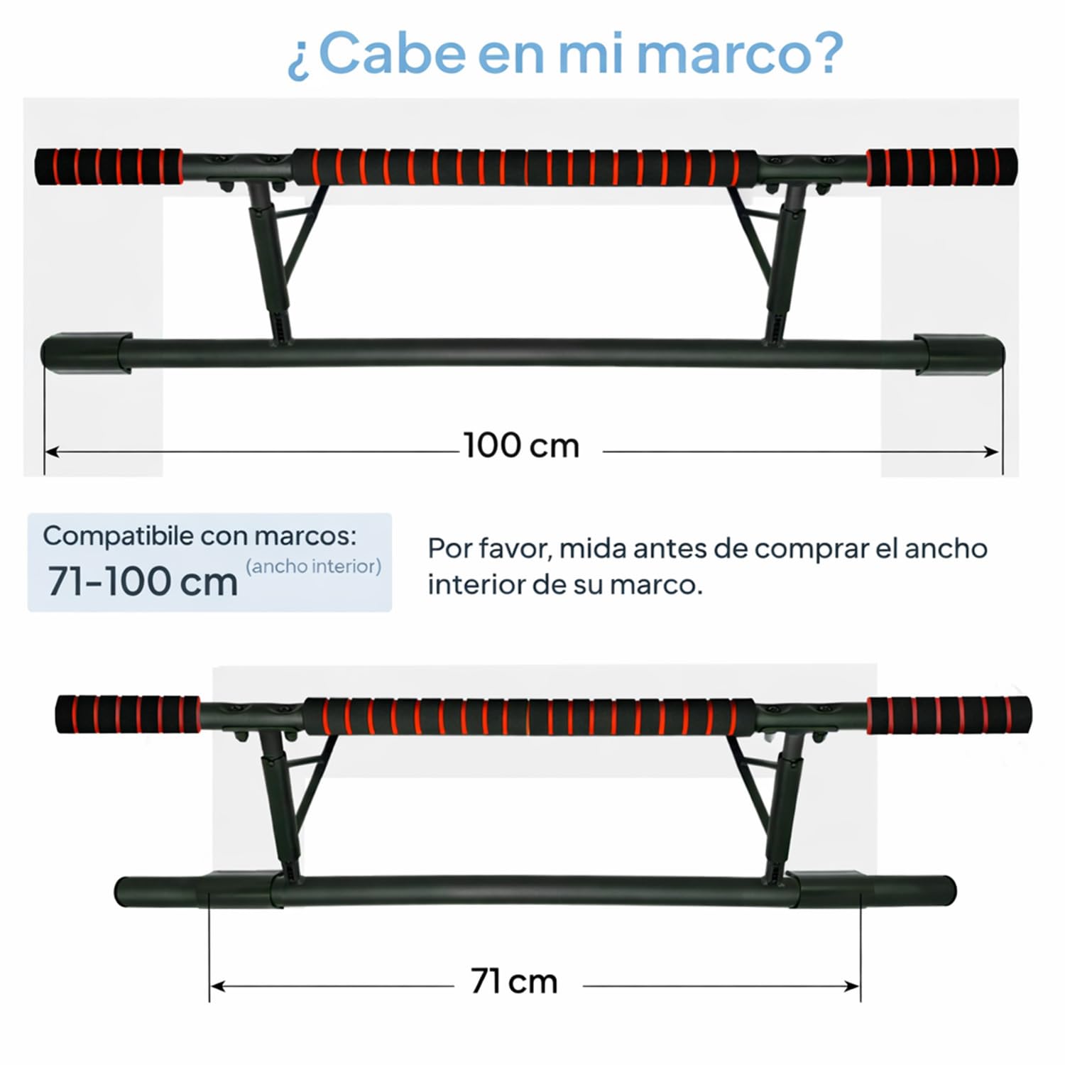 OcioDual Barra de Dominadas Puerta con Estación Dip y Correas de | Entrenamiento en Suspensión, Pull Up Bar Door, Dips, Ejercicio en Casa, Barra Dominadas Puerta Plegable