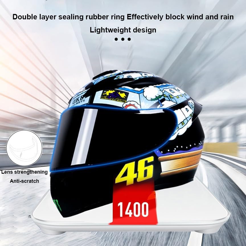 Miniatura 5 de Casco de motocicleta Bluetooth de cara completa, casco integrado aprobado por DOT, altavoz dual integrado con micrófono, múltiples rejillas de