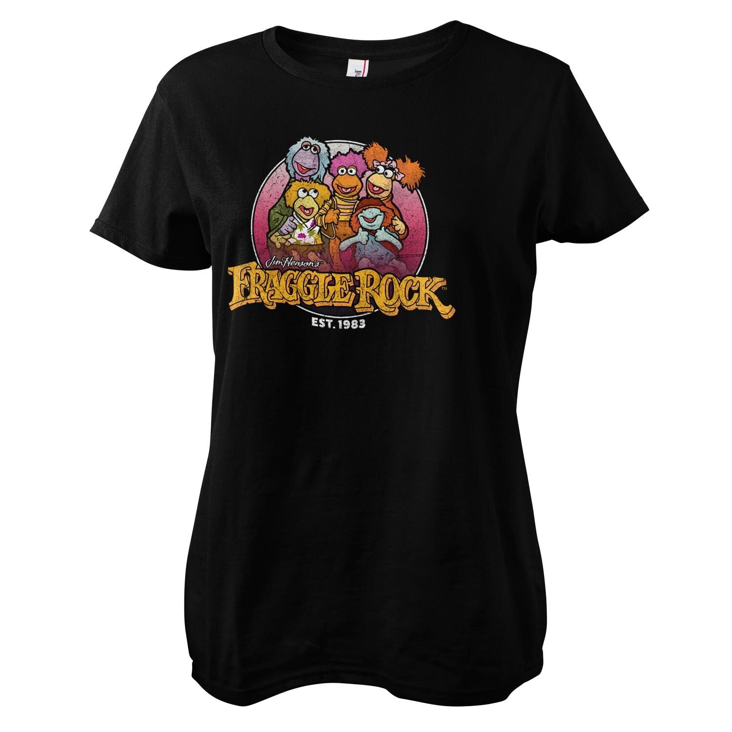 Fraggle Rock Women's Black Officially Licensed Since 1983 T-Shirt (Black), Large