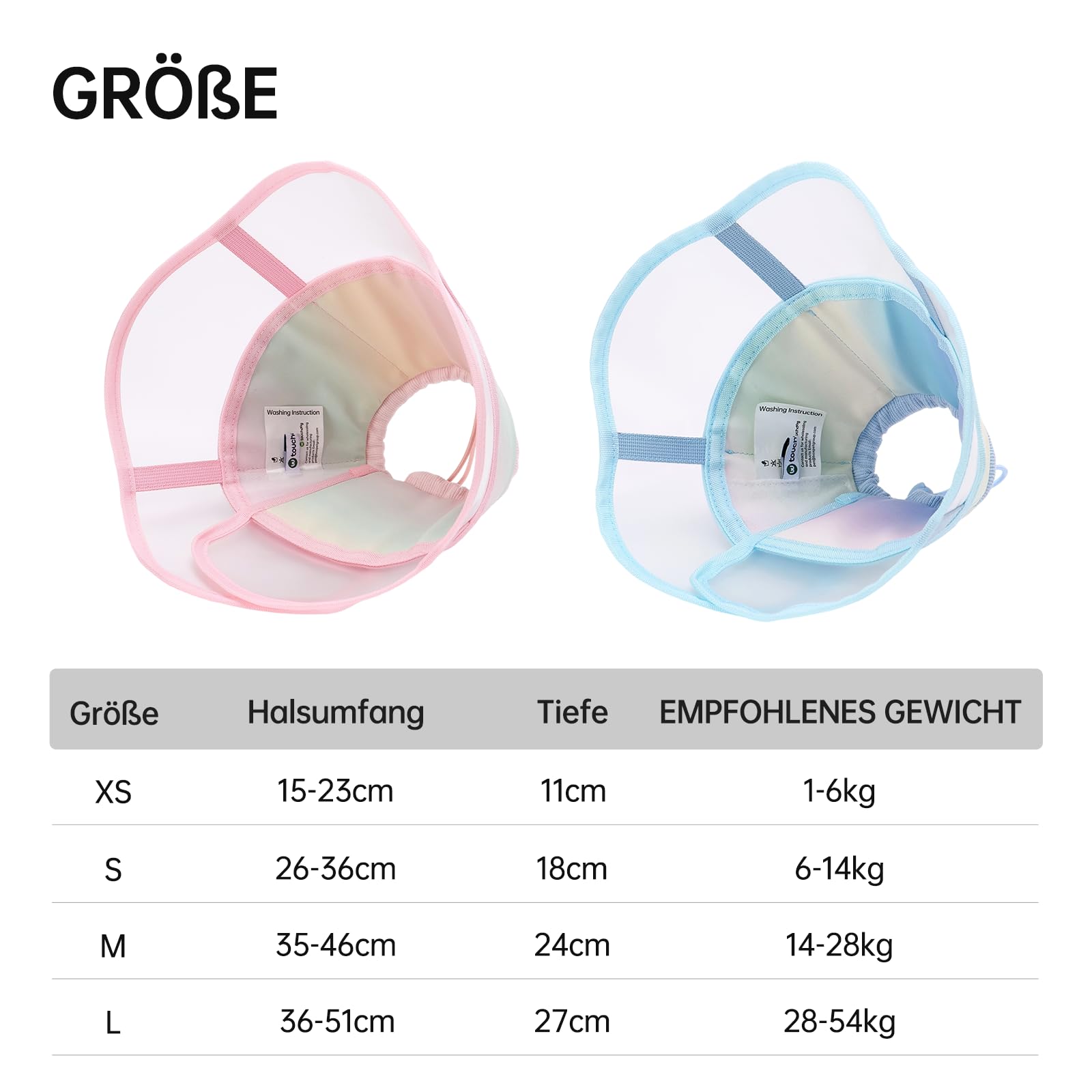 Soft Dog Cone Collar, wasserdicht und klappbarer Elizabethan-Kragen für Hunde nach der Operation, kein Leck Recovery E-Kragen, Bequeme Schutzkegelalternative für große Hunde (Pink, XS)