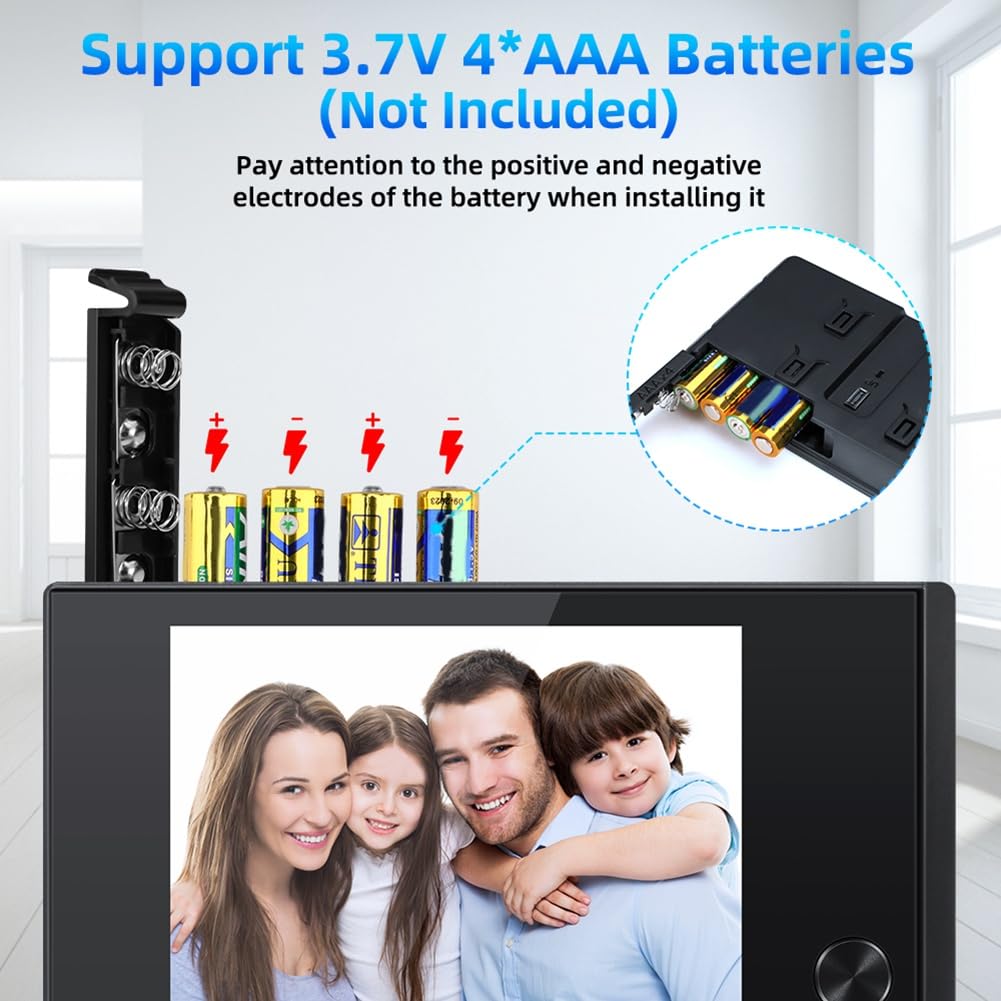 Mirilla Digital de 3,5 Pulgadas con Monitor LCD Gran Angular de 120°, de Seguridad para Puertas de 35 A 100 mm de Grosor B