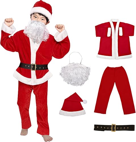 dgdgbaby Disfraz de Papá Noel para niños, disfraz de Papá Noel de Navidad para niños, fiesta de cosplay