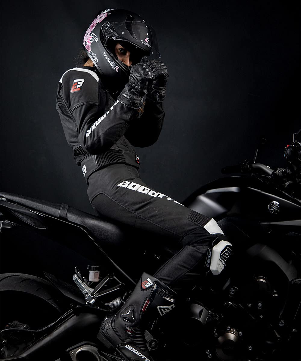 Bogotto Losail Costume en cuir de moto deux pièces pour dames, schwarz/weiß, 36 | Qualité reconnue Bogotto