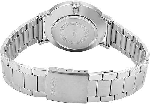 Miniatura 4 de Casio MTP-VT01D-7B Reloj analógico de 3 manecillas de acero inoxidable minimalista con esfera plateada para hombre, plateado, Reloj analógico,