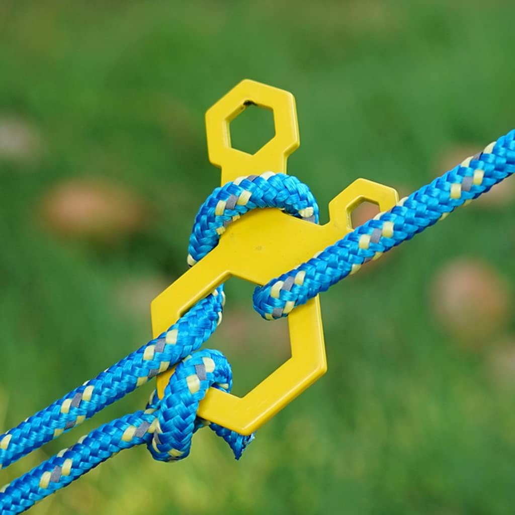 Camping Gear, Tent Rope Tensioner Cord Rope Buckle Stainless Steel Cord Fastener Set