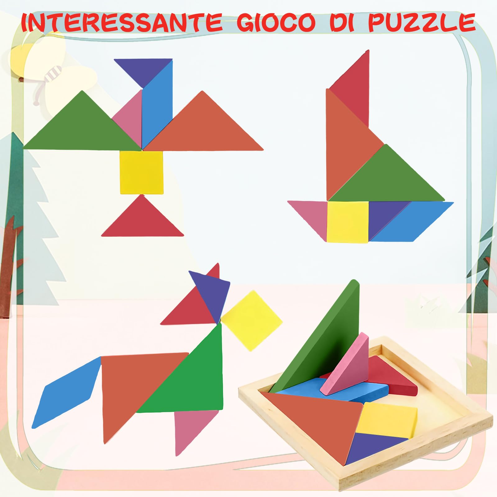 Tangram zestaw 24 gadżetów na urodziny dziecka, prezenty urodzinowe dla dzieci, fantastyczna gra logiczna, Tangram puzzle, prezenty dla dzieci