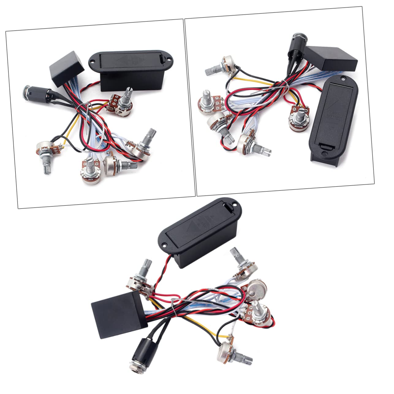 ERINGOGO Bass Guitar Upgrade 3 Band Eq Preamp Circuit Tone Control Harness for Gu51 Pre-wired Pickup