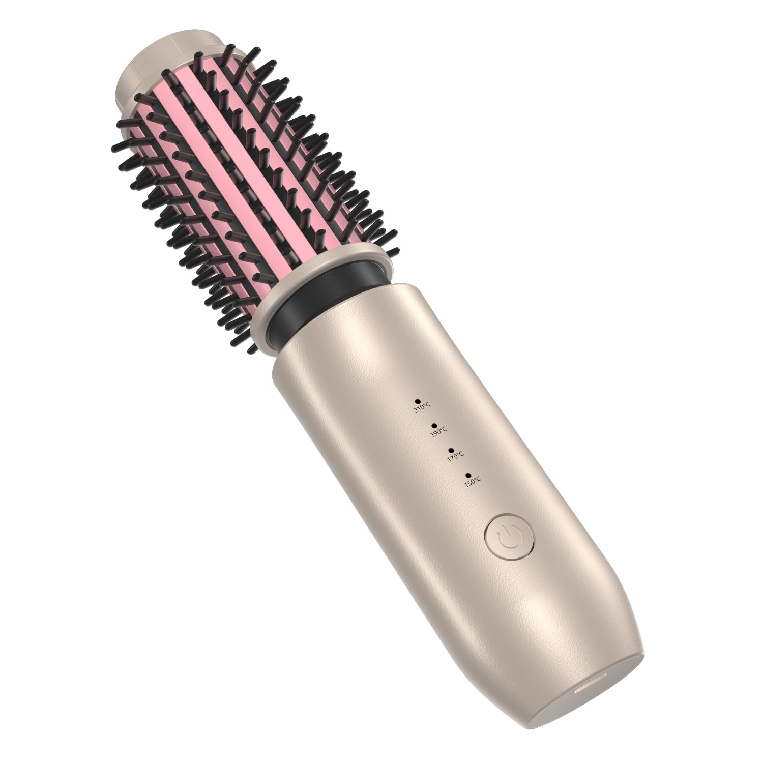 Brosse Thermique sans Fil, Brosse Chauffante Céramique avec 4 Températures Réglables, Portable Rechargeable Fer à Boucler, Brosse Ronde Chauffante pour Coiffante de Voyage
