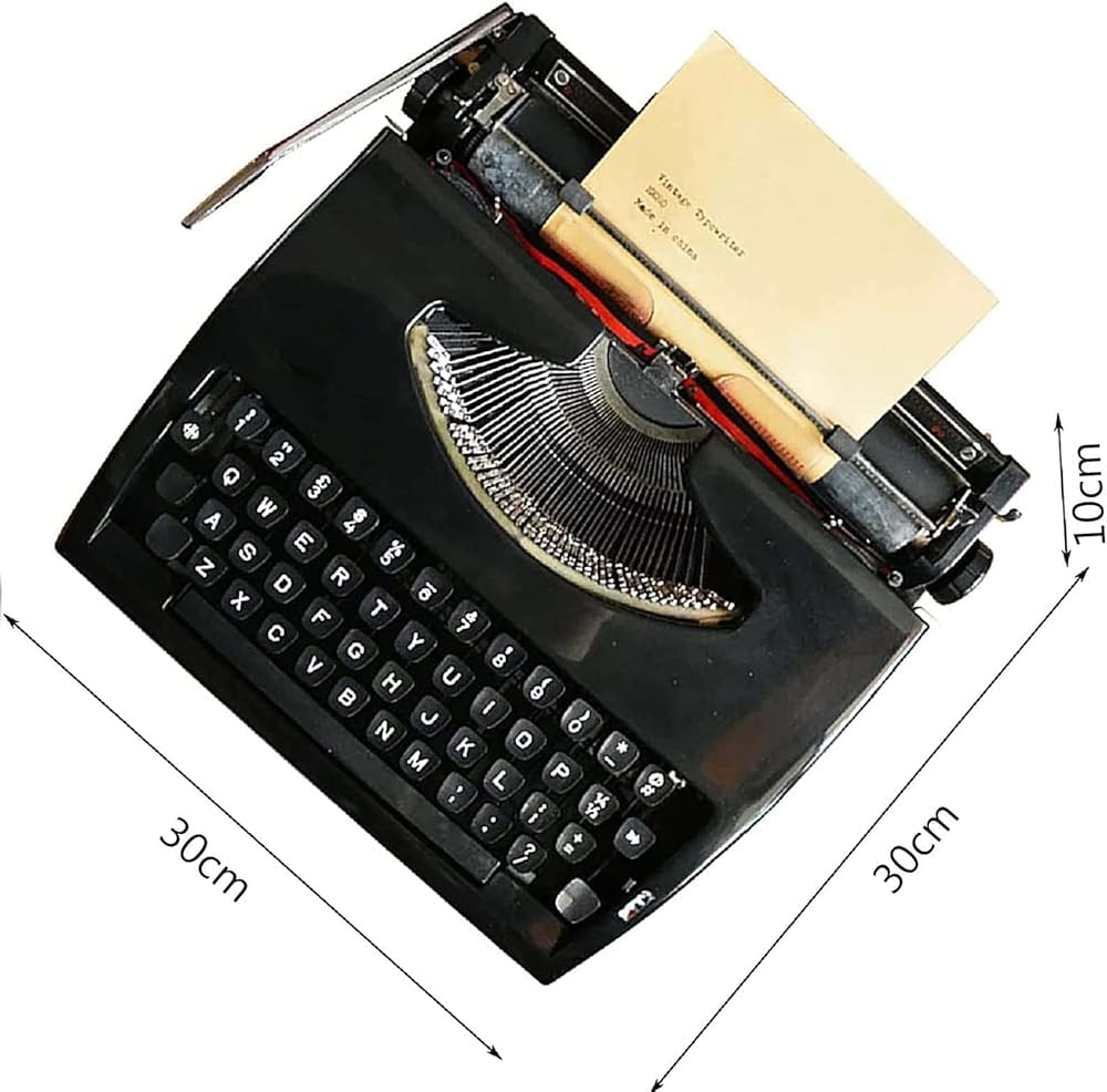 Macchina da scrivere manuale retrò vecchio stile, macchine da scrivere per scrittori, macchina da scrivere retrò per casa/ufficio/studio scrivania, portatile e facile da usare 30 x 30 x 12 cm