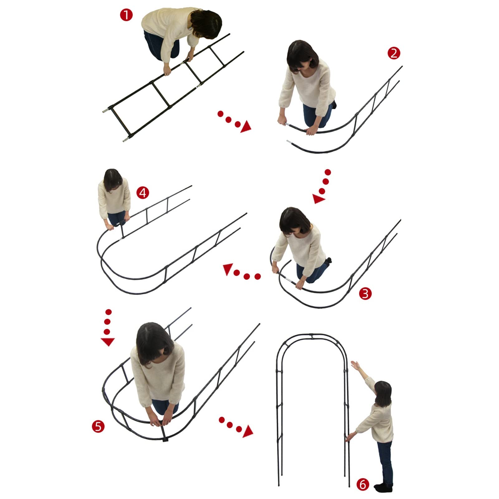 Arco da giardino per esterni, arco per rose per matrimoni, piante rampicanti, pergolato, archi da giardino resistenti alle intemperie, stile semplice, facile da installare, per esterni, giardino