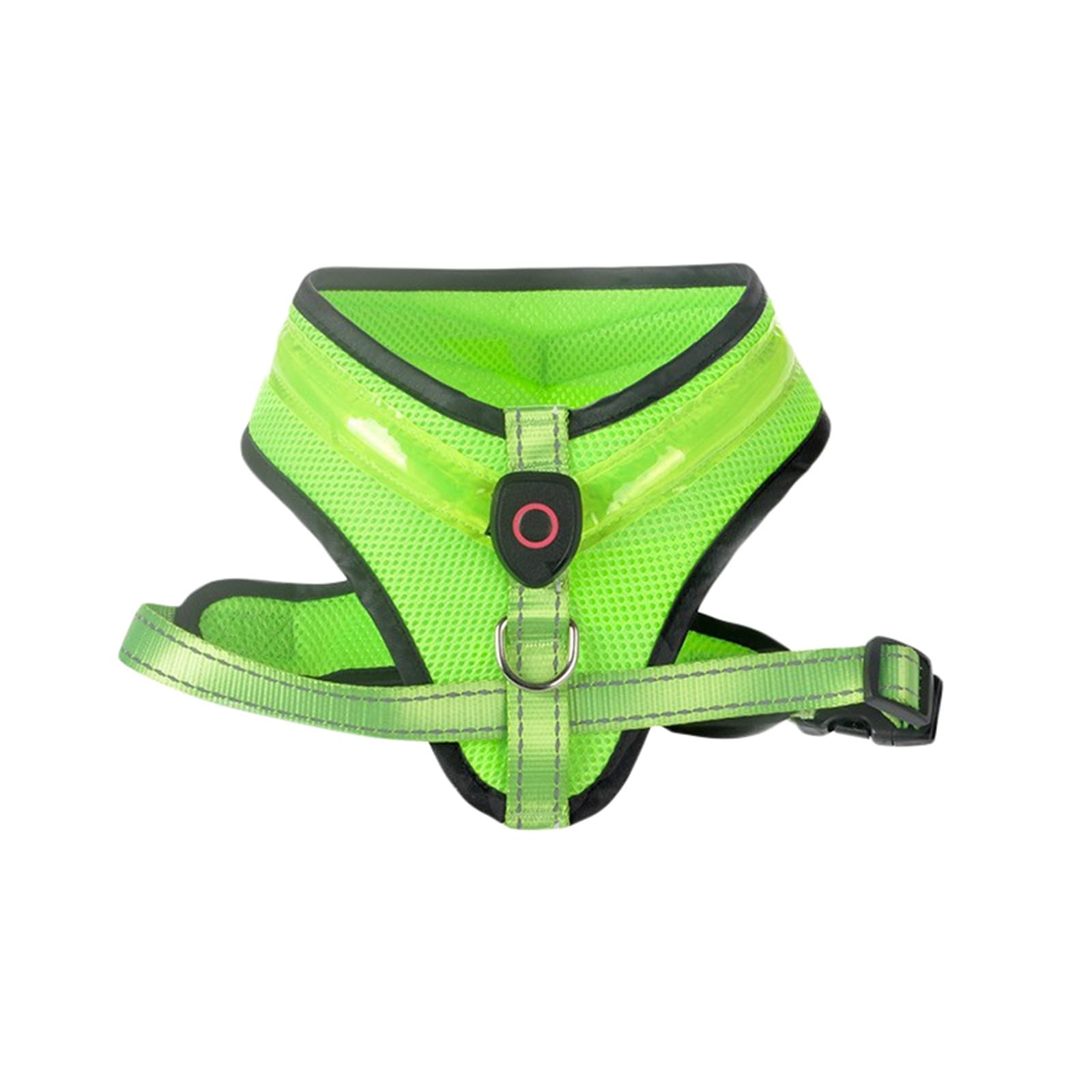Light Up Dog Harness - LED Dog Harness Rechargeable, No Choke Illuminated Glow Dark Harness Vest Waterproof for Dogs for Camping Night Safety Walking (C, L)
