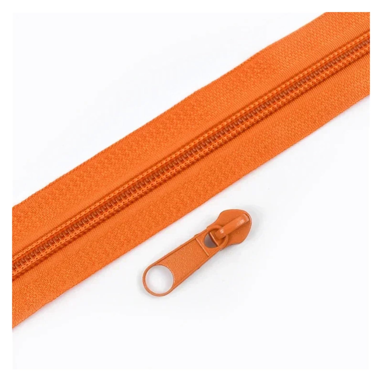 2/5/10M 3# 5# Sewing Zippers at the Meter with Slider Rainbow Nylon Zipper Tape Zips Garment Decorative Zip Repair Kits(Orange,2MZips 2PcsSliders)