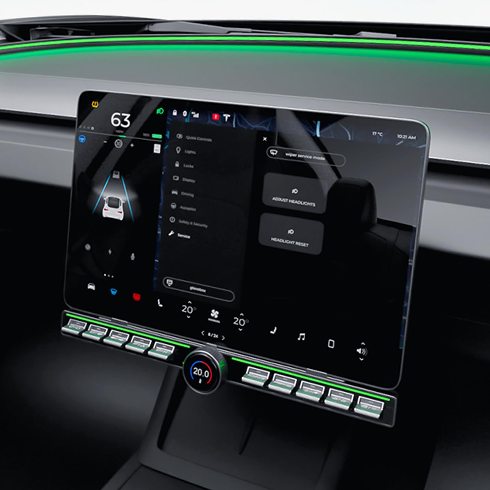 Photo 1 of ***MISSING PARTS***Saunyoto Physical Shortcut Buttons with Ambient Lighting for Tesla Model 3 2020-2025 Model Y 2020-2024 (AMD System Only) — Under-Screen Mount, Controls AC, Lights, Trunk, Seat Massage (No Battery)